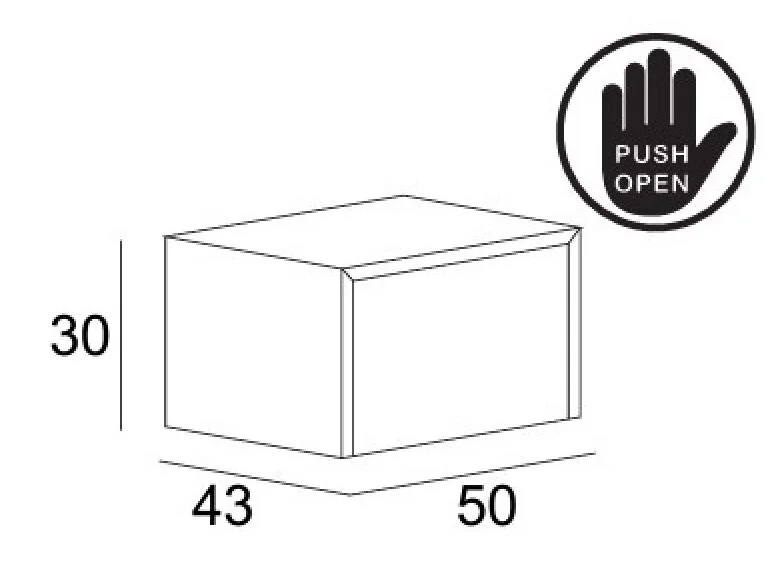 Тумба подвесная Cezares Tavolone 50 см rovere tabacco, современные, hi-tech - фото 4