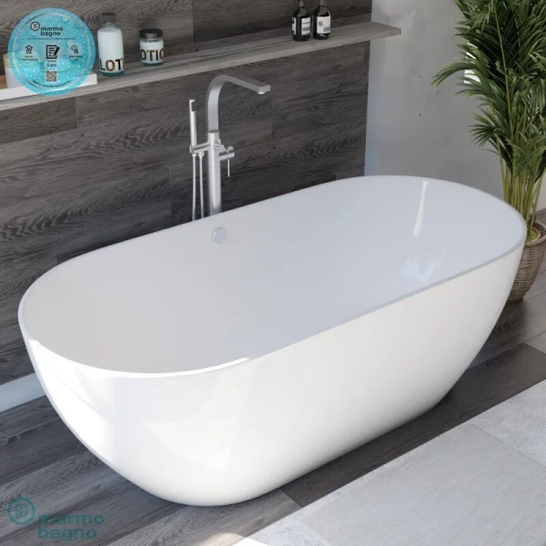 Ванна из литьевого мрамора Marmo Bagno Палермо MB-PL170-80, 168 х 80 см - фото 2
