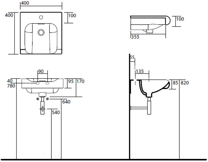 Раковина Kerasan Inka Project 40 см белая - фото 3