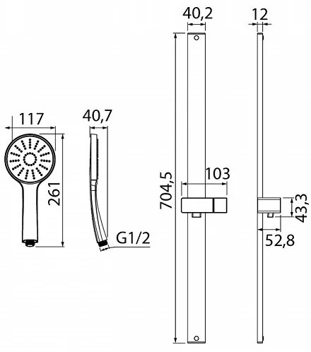 Душевой гарнитур IDDIS Slide черный матовый index_1 - фото 6
