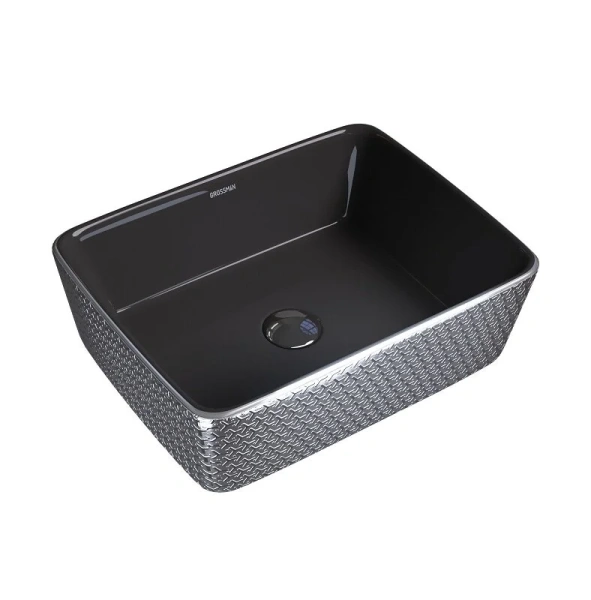Раковина Grossman Color 48 см серебро/черная - фото 1