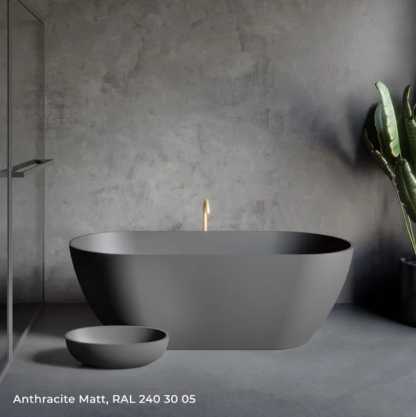 Ванна из искусственного камня Riho Bilbao, B118001080, 170 x 80 см, цвет антрацит - фото 3