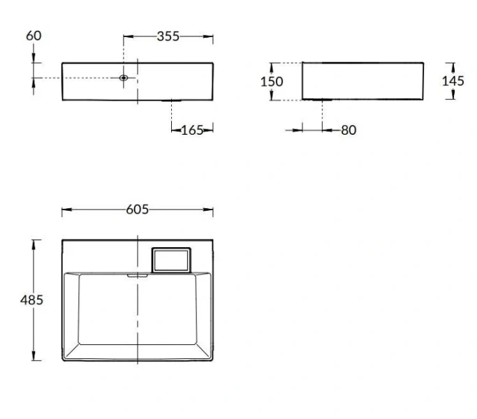Раковина Kerama Marazzi Logica 60 см без отверстий - фото 2