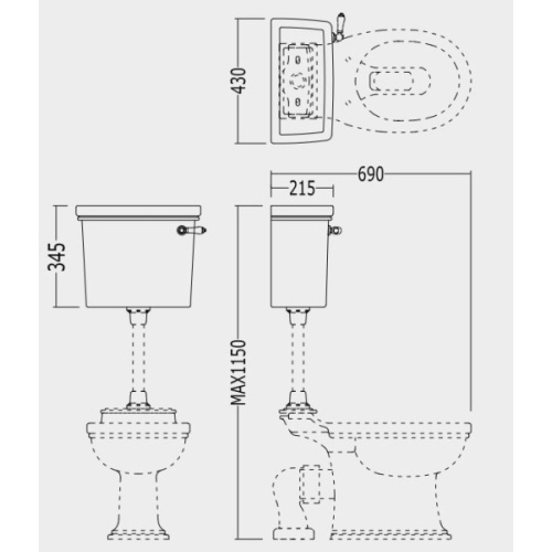 Унитаз напольный Devon & Devon Rose IBWCROSE с низким бачком - фото 3