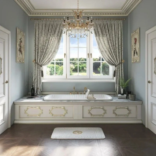 Ванна из искусственного камня Migliore Olivia Podium 174х80 см фурнитура золото - фото 4