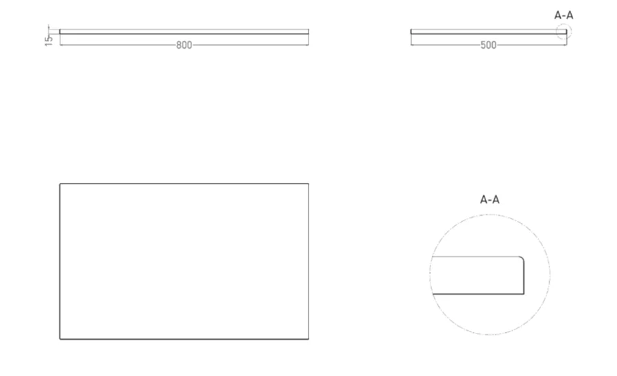 Столешница Salini Costa 80 см белый матовый - фото 2