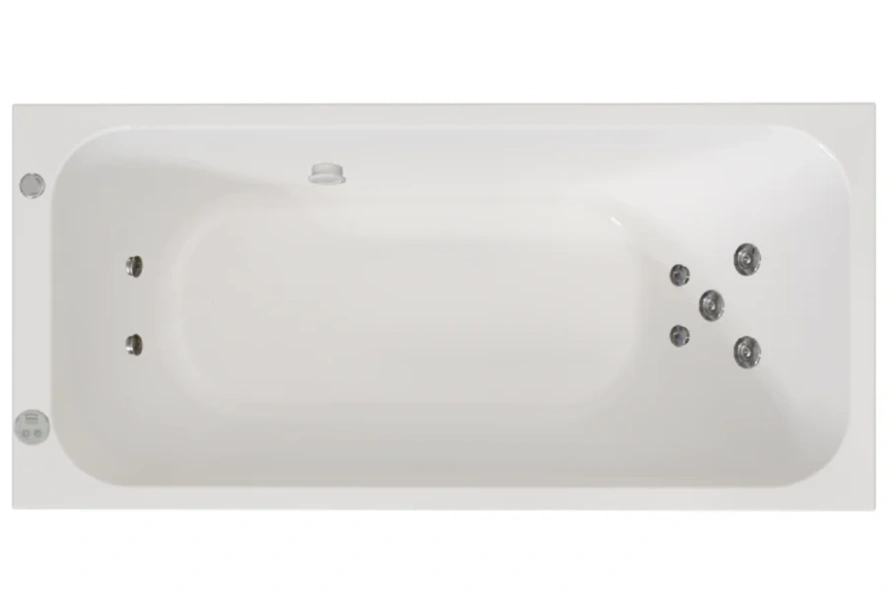 Гидромассажная ванна Радомир Прованс 1-80-2-0-0-192, 170 x 80 см, рама-подставка, фронтальный экран, слив-перелив автомат, гидромассаж Релакс хром КУ 100, датчик уровня воды, массаж спины и ступней, белая - фото 1