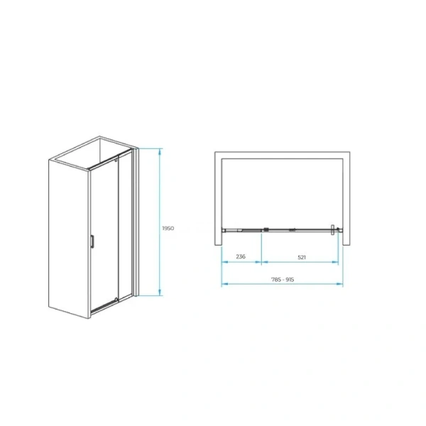 Душевая дверь в нишу RGW Passage PA-008 80 см профиль хром, стекло прозрачное - фото 2