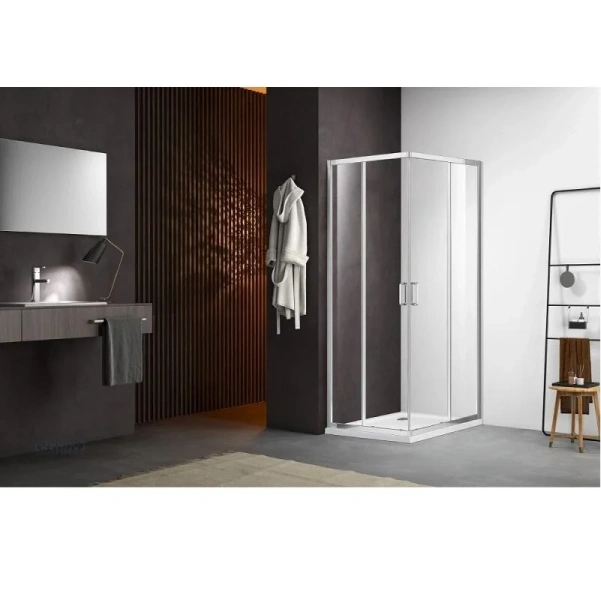 Душевой уголок Акватек 100x100 см профиль хром - фото 1