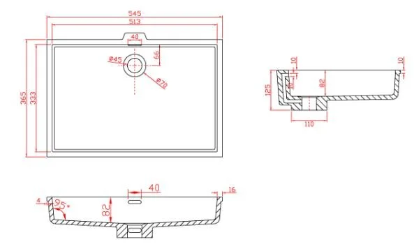 Раковина Montebianco Castello Uno 55 см белая матовая - фото 2