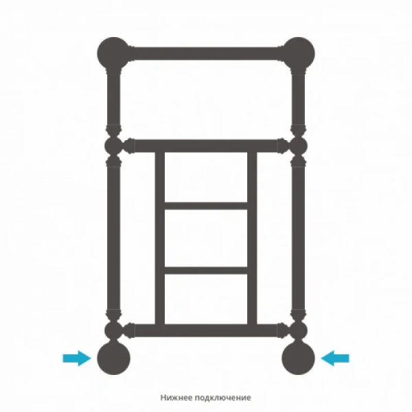 Полотенцесушитель водяной Сунержа Ренессанс 40х66 см матовая шампань - фото 4