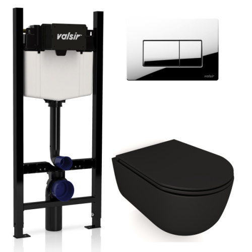 Унитаз с инсталляцией Valsir Dream с клавишей хром - фото 1