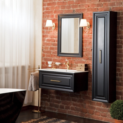 Тумба под раковину, цвет черный матовый, фурнитура золото, La Beaute Cornelia, по запросу - фото 2