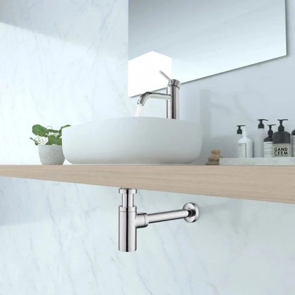 Сифон для раковины Акватек бутылочный хром, современные, hi-tech - фото 3