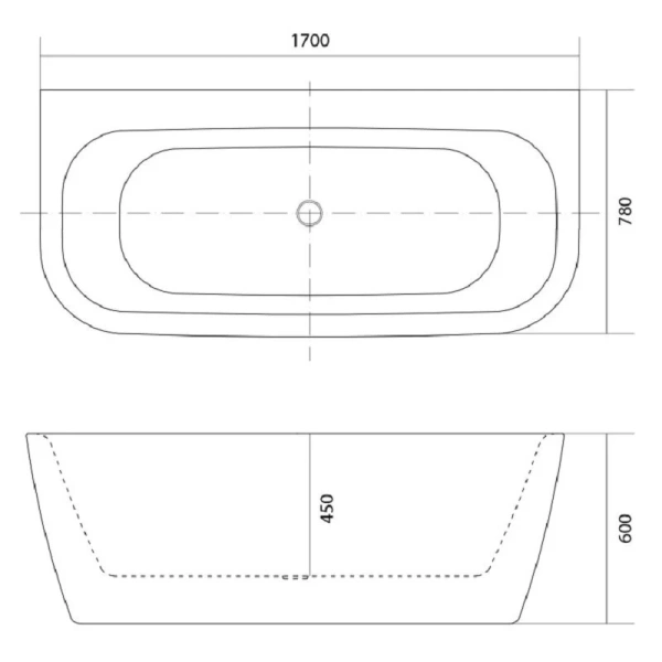 Ванна акриловая Акватек Алтея 170x78 см пристенная - фото 2