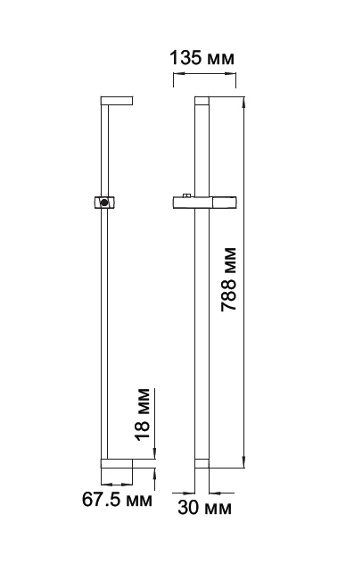 Штанга для душа WasserKRAFT светлая бронза, бронзовые - фото 3