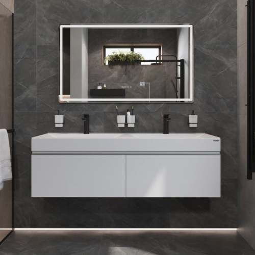 Тумба под раковину подвесная Velvex Pulsus 140 см белая, по запросу - фото 2