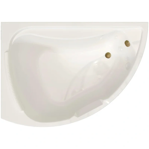 Акриловая ванна Радомир Альбена 1-01-4-1-1-015К, 168 x 120 см, левая, каркас, подголовник, фронтальный экран, сифон, слив-перелив автомат в комплекте, белая/бронза - фото 1