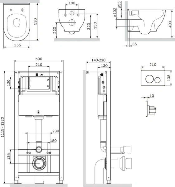 Унитаз с инсталляцией Am.Pm Like с сиденьем микролифт, по запросу index_2 - фото 9