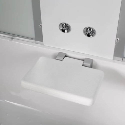 Душевая кабина Deto EM 170x90 см с сиденьем, со стеклянными задними стенками - фото 7