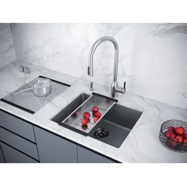 Мойка для кухни Paulmark Lumi 55 см серый металлик, другие - фото 5
