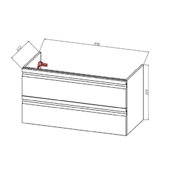 Тумба с раковиной подвесная Акватек Вега 80 см серый туман - фото 2