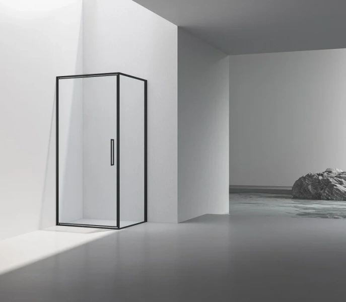 Душевой уголок Vincea Slim 100x90 см черный стекло прозрачное - фото 3