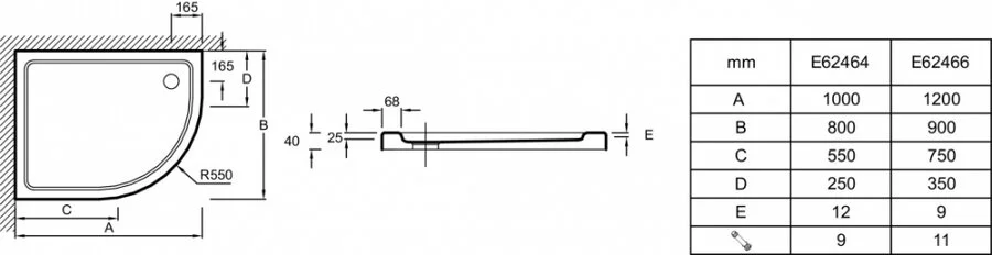 Душевой поддон Jacob Delafon Flight 120x90 см левый - фото 2