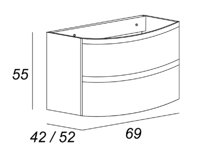 Тумба с раковиной подвесная Cezares Vague 44221 104 см Antracite - фото 2