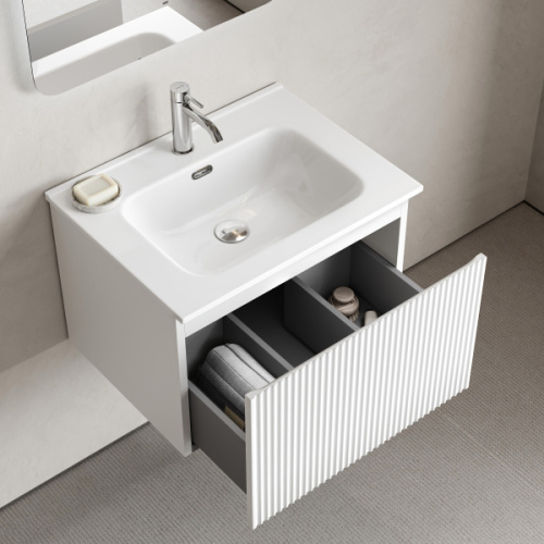 Тумба под раковину подвесная Sancos Snob R 1.0 60 см bianco, подвесная, пристенная - фото 4