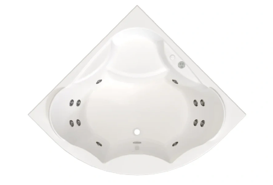 Гидромассажная ванна Радомир Сандра 2-80-2-0-0-221, 149 х 149 см, рама-подставка, фронтальный экран, сифон, слив-перелив автомат, гидромассаж Релакс хром КУ 100, белая - фото 4