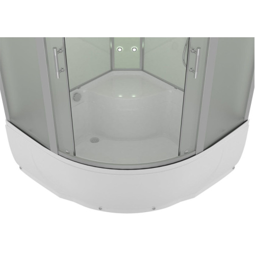 Душевой бокс, задние стенки серебристые, стекло матовое, Erlit Comfort ER 4350T-W3, с раздвижными дверьми - фото 5