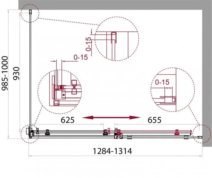 Душевой уголок BelBagno Acqua 130х100 см профиль хром, стекло прозрачное - фото 2