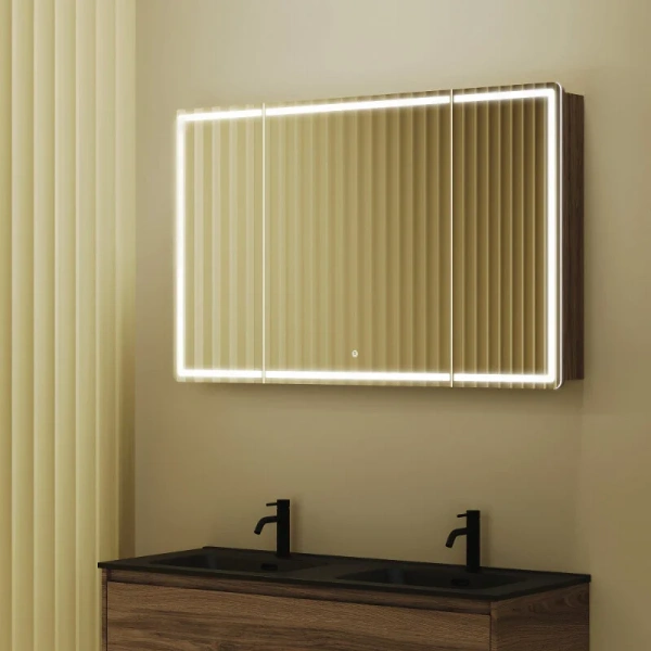 Зеркальный шкаф с подсветкой Sancos Mirror 120 см дуб чарльстон - фото 3