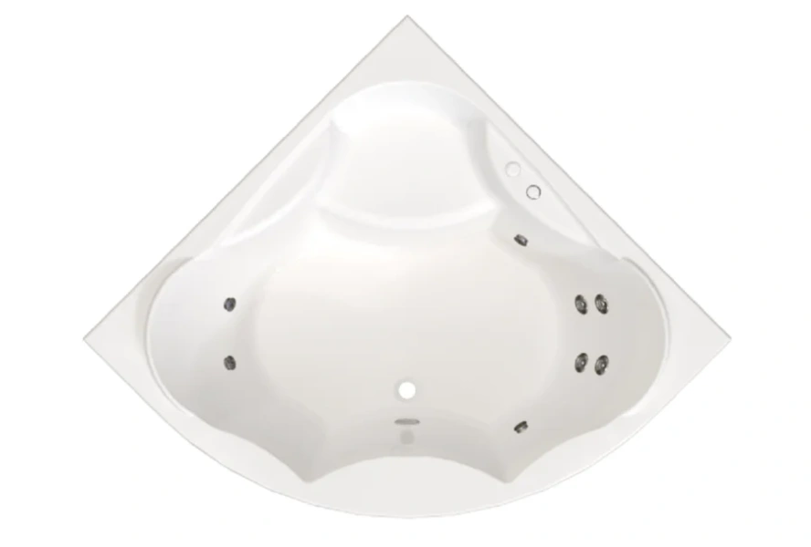 Гидромассажная ванна Радомир Сандра 2-79-2-0-0-221, 149 х 149 см, рама-подставка, фронтальный экран, сифон, слив-перелив автомат, гидромассаж Стандарт хром, белая - фото 4