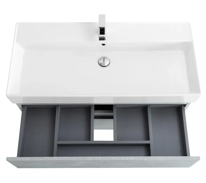 Тумба под раковину подвесная Cezares Molveno 80 см Beton, комплект (набор) - фото 8