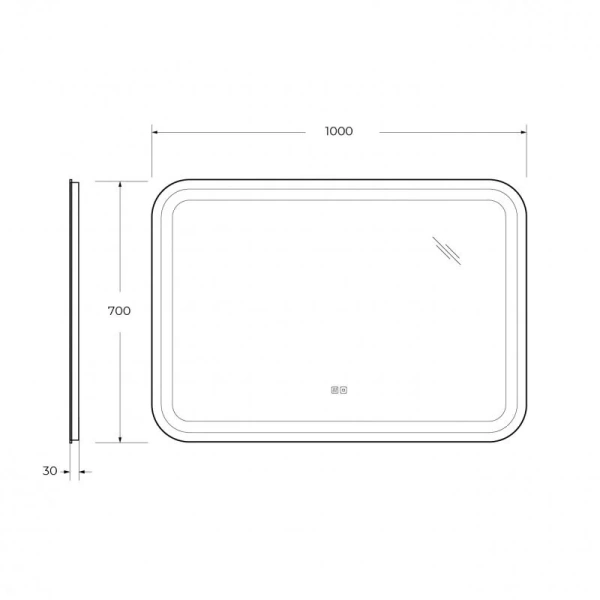 Зеркало с подсветкой Cezares Stylus 100 см прямоугольное - фото 2