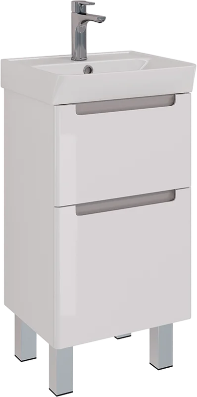 Тумба с раковиной Lemark Buno LM04B45T 45 см 2 ящика, подвесная, напольная, пристенная - фото 4