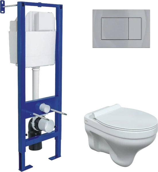 Унитаз с инсталляцией BERGES Albit S кнопка хром - фото 1