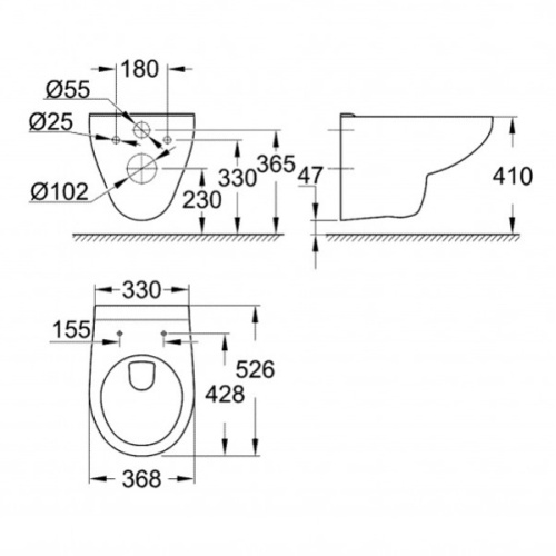 Унитаз подвесной Grohe Bau Ceramic альпин-белый - фото 4
