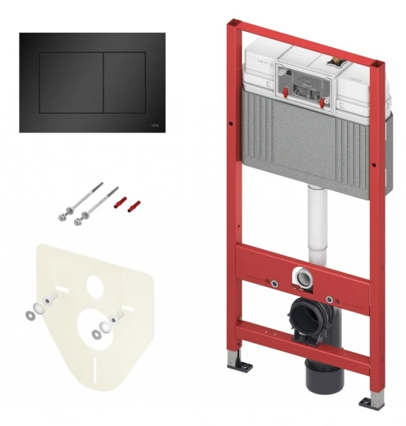 Инсталляция для унитаза Tece TECEbase 2.0 с черной матовой клавишей - фото 1
