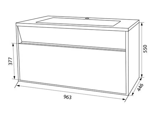Тумба с раковиной подвесная IDDIS Esper 100 см с ящиком, по запросу - фото 2
