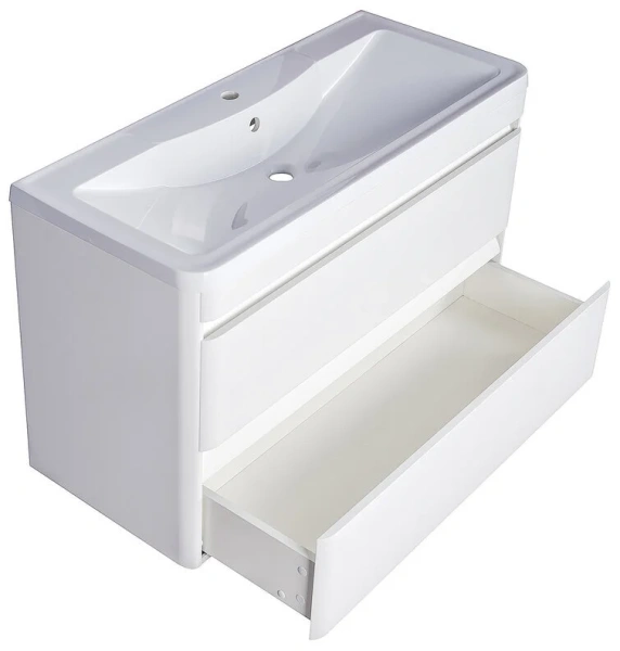 Тумба под раковину подвесная Style Line Атлантика 100 см белая, подвесная, пристенная - фото 4