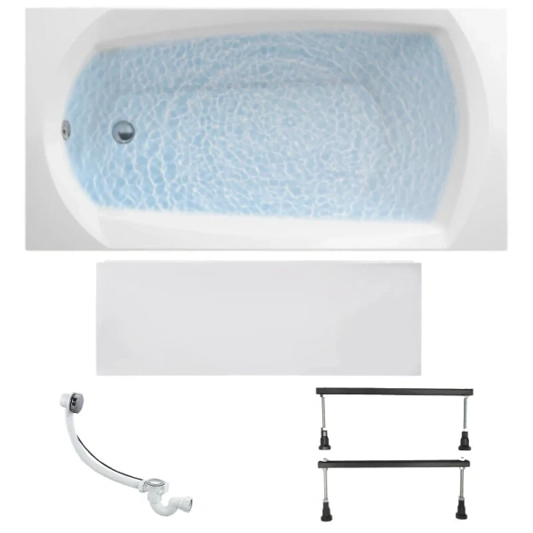 Ванна акриловая 1MarKa Elegance 01эл16570кс1+, 165 x 70 см, цвет белый - фото 4