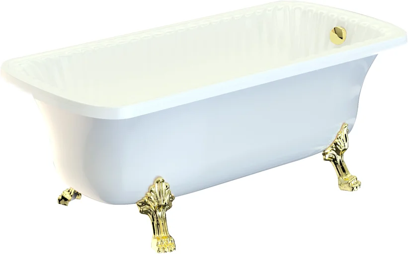 Ванна из искусственного камня Migliore Olivia 174х80 см фурнитура золото - фото 2