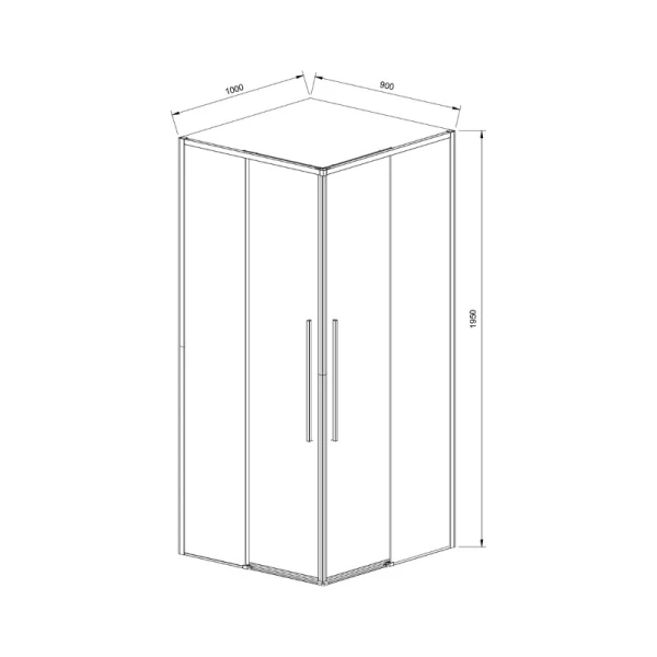 Душевой уголок Vincea Slim-N 100х90 см профиль черный стекло тонированное - фото 2