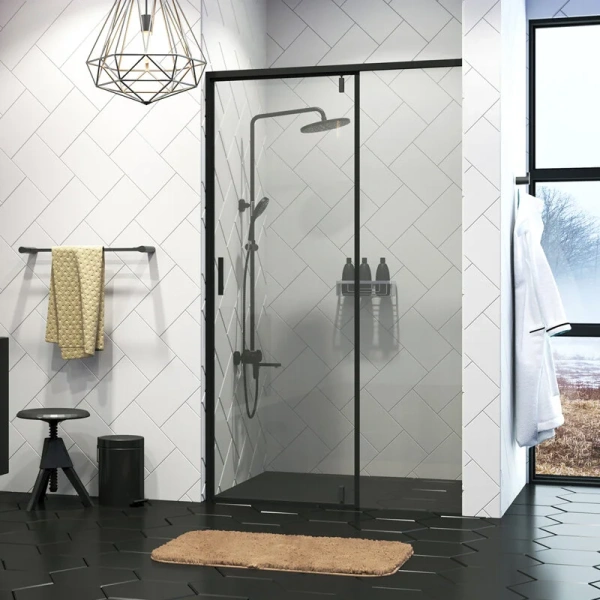 Душевая дверь WasserKRAFT Elbe 100 см профиль черный - фото 3
