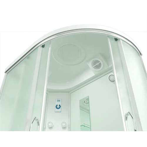 Душевая кабина левосторонняя, задняя стенка белая, стекло матовое, Erlit Comfort ER4512PL-C3, с раздвижными дверьми - фото 6