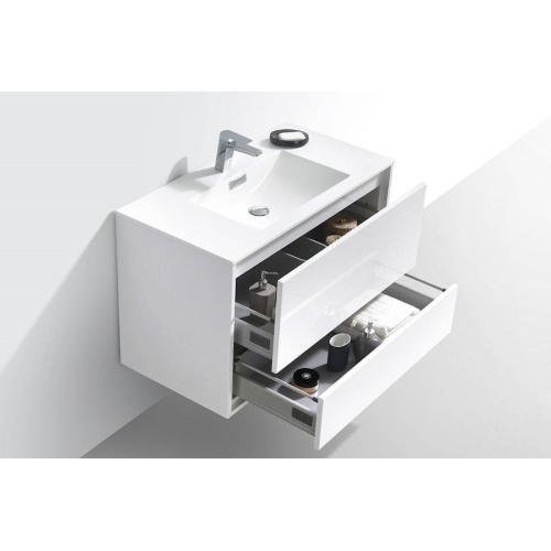 Тумба с раковиной подвесная Vincea Alessia VMC-1S900 90 см с двумя выдвижными ящиками - фото 4