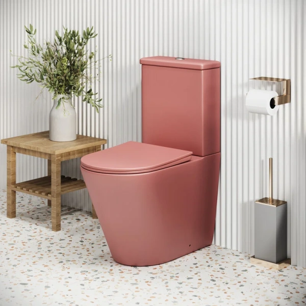 Унитаз компакт Grossman Color розовый матовый, с задним подводом воды - фото 8